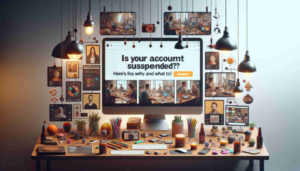 Create a highly detailed, photorealistic, HD image illustrating the concept of an 'Account Suspension'. The image should depict the message 'Is Your Account Suspended? Here's Why and What to Do!' in an engaging and appealing manner. It should also have natural lighting, realistic textures, and authentic color grading, making it indistinguishable from a real photo.